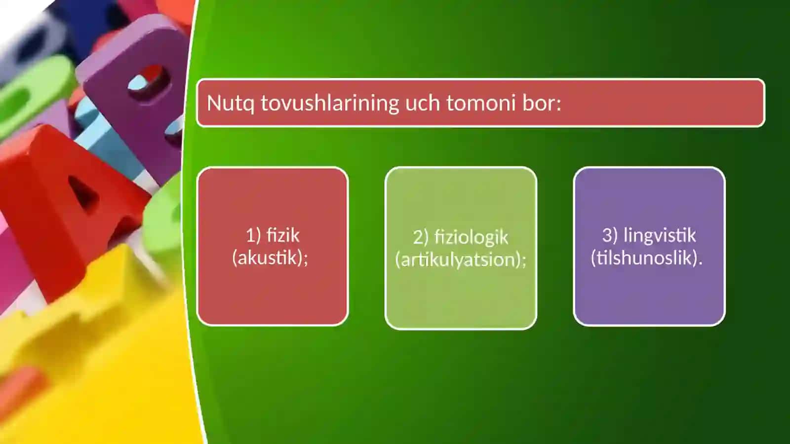 Nutqning tovushlar talaffuzi tomoni tavsifi 3