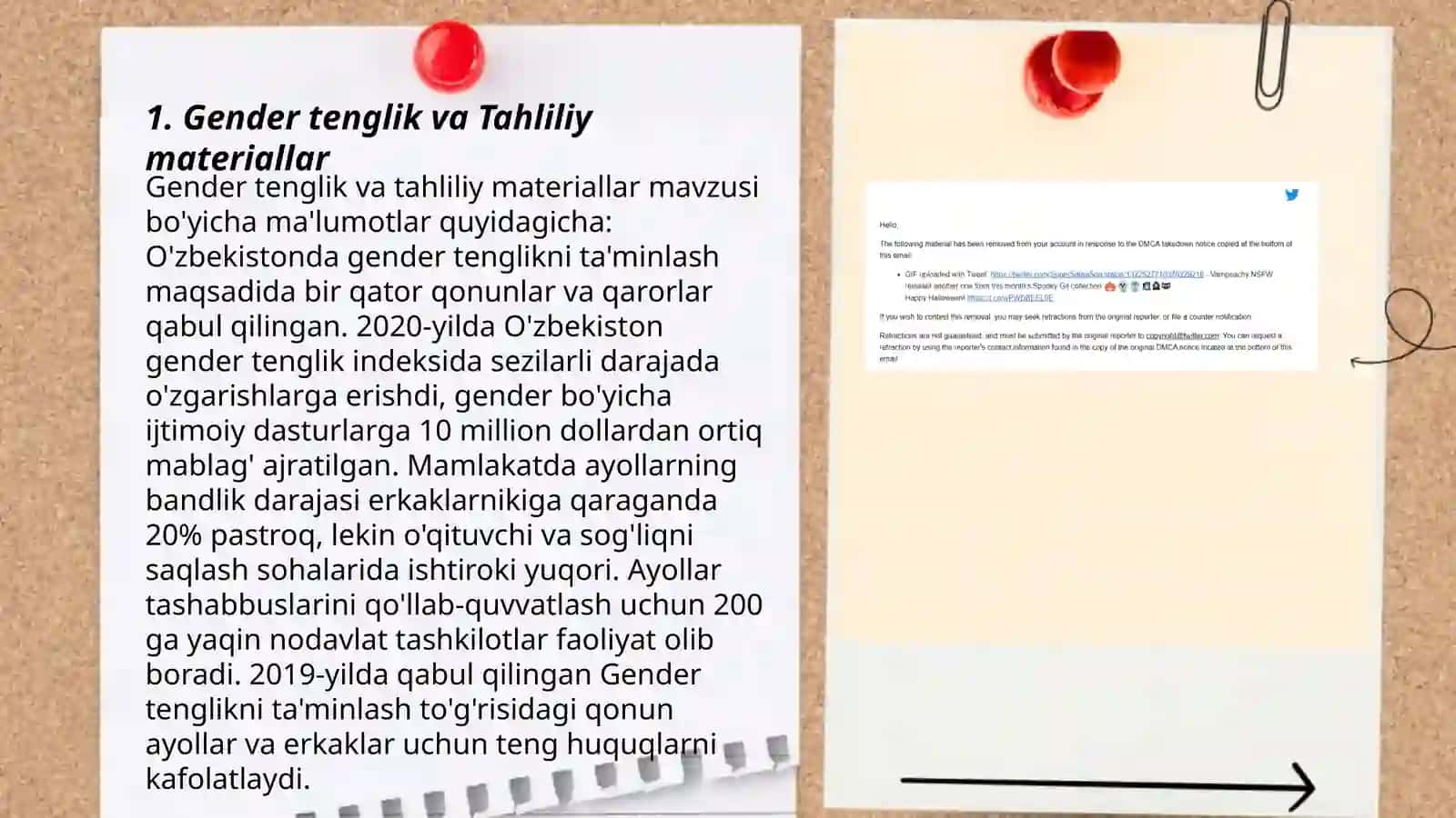 Gender tenglik va Tahliliy materiallar 3