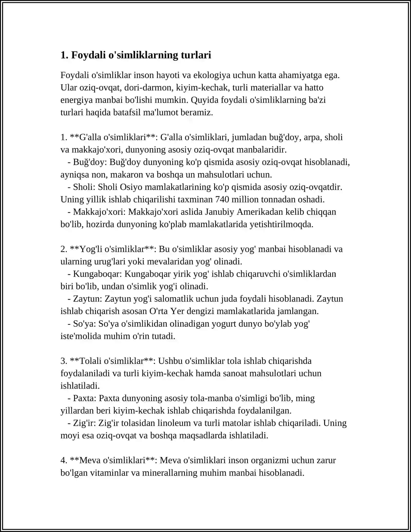Foydali o'simliklarning turlari 3
