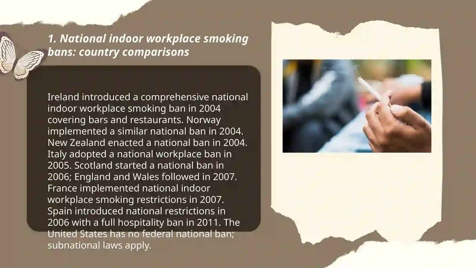 Smoking restrictions in different countries 3
