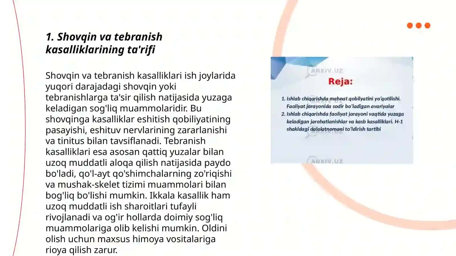 Kasb kasalliklari Shovqin va tebranish kasalliklari va kelib chiqishi 3