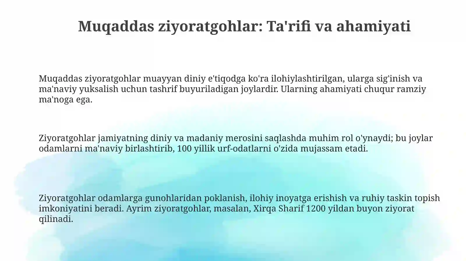 Muqaddas qadamjolar 3
