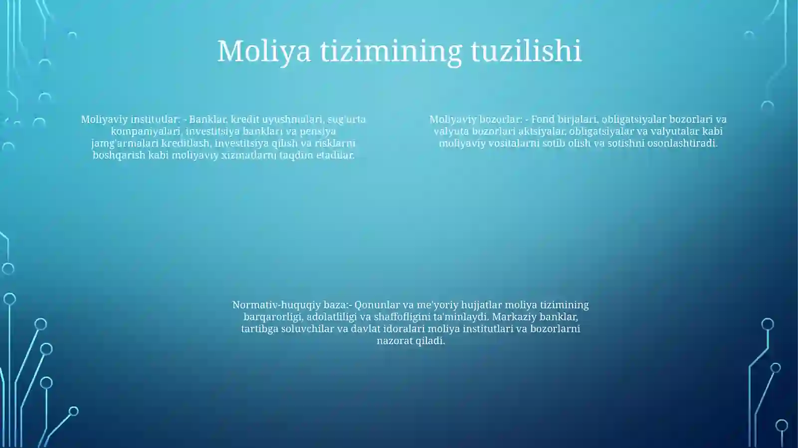 Moliya Tizimi 3