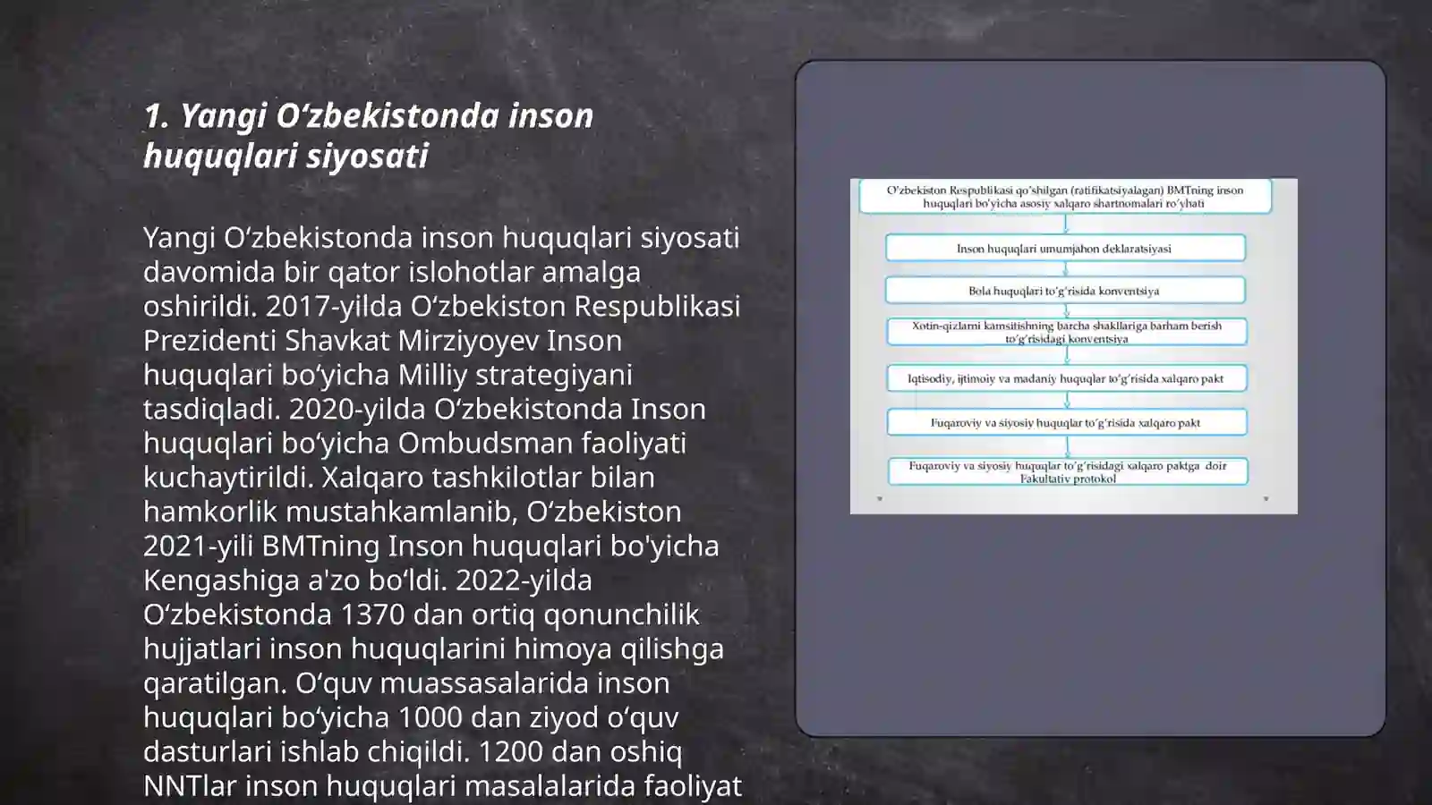 Yangi oʻzbekistonda inson haq-huquqlari va erkinliklari kafolatlarining yaratilishi 3