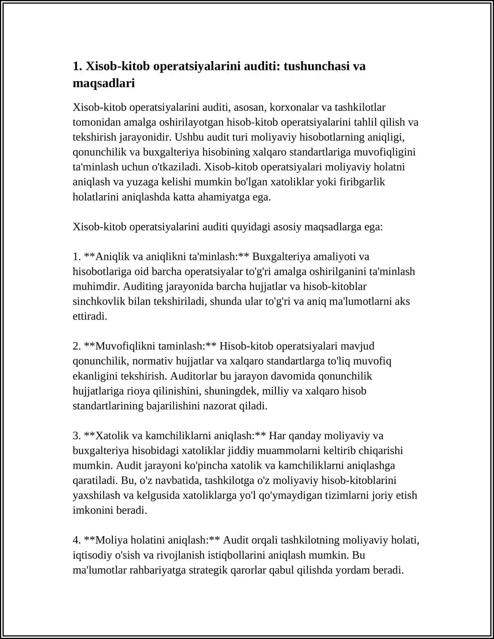 XISOB-KITOB OPERATSIYALAR AUDITI 3