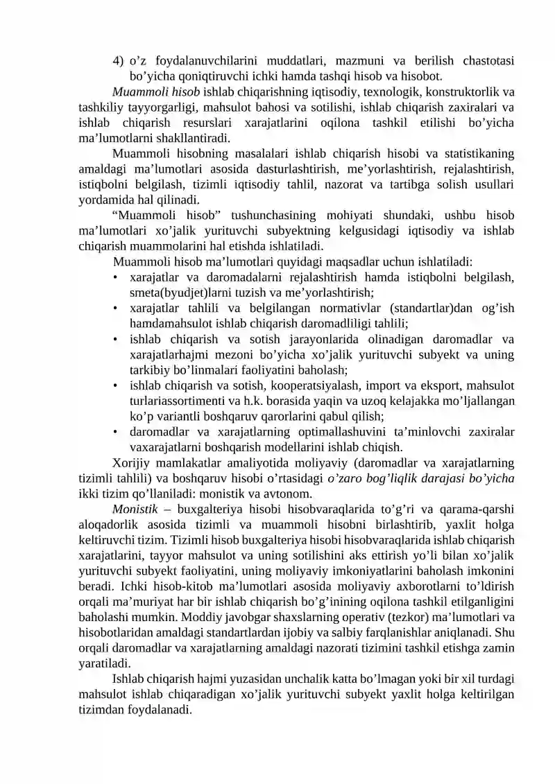 Boshqaruv hisobini tashkil etish tizimlari 3