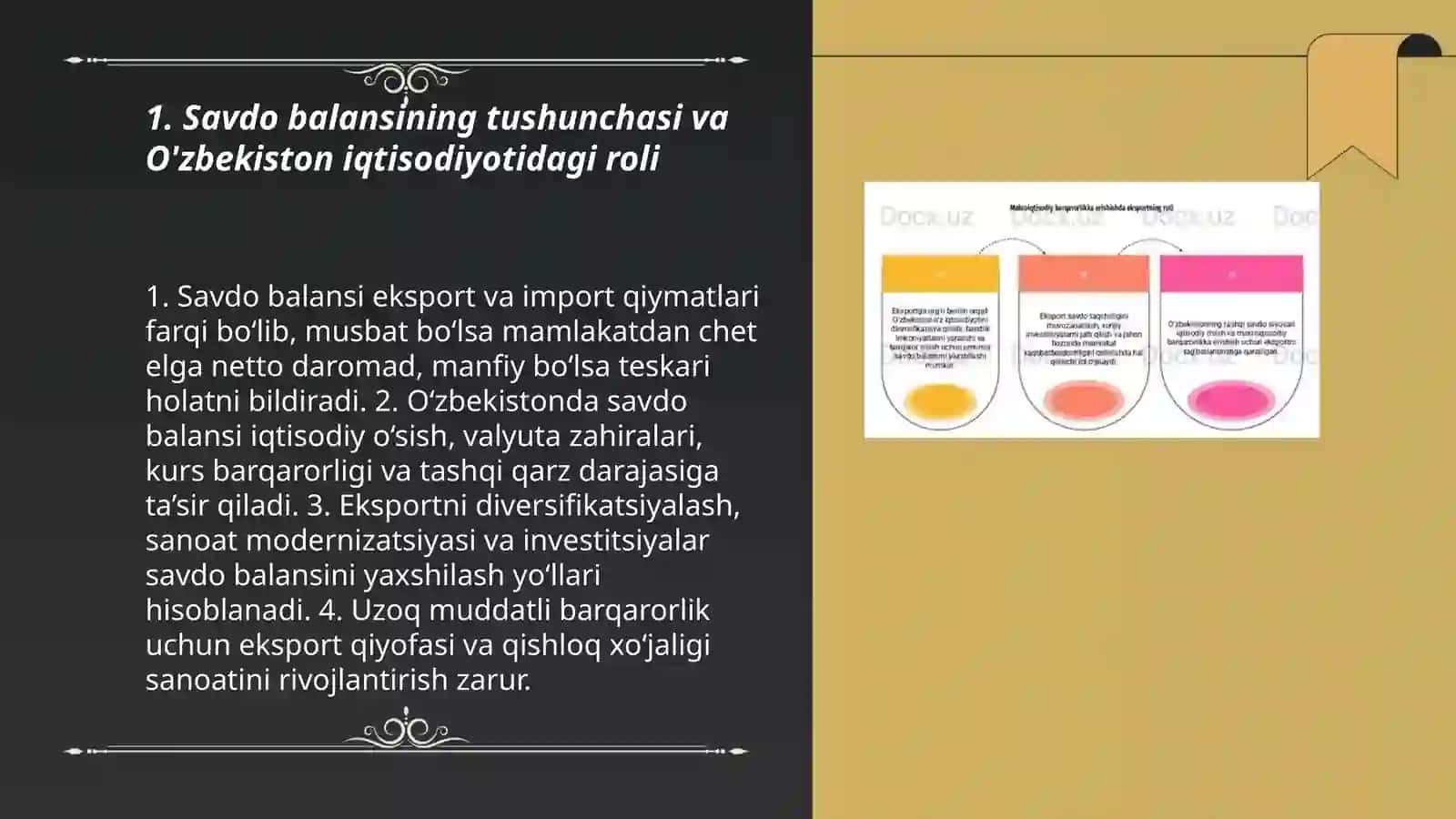 Tashqi savdo va ochiq iqtisodiyot O'zbekistonning savdo balansini tahlil qilish 3