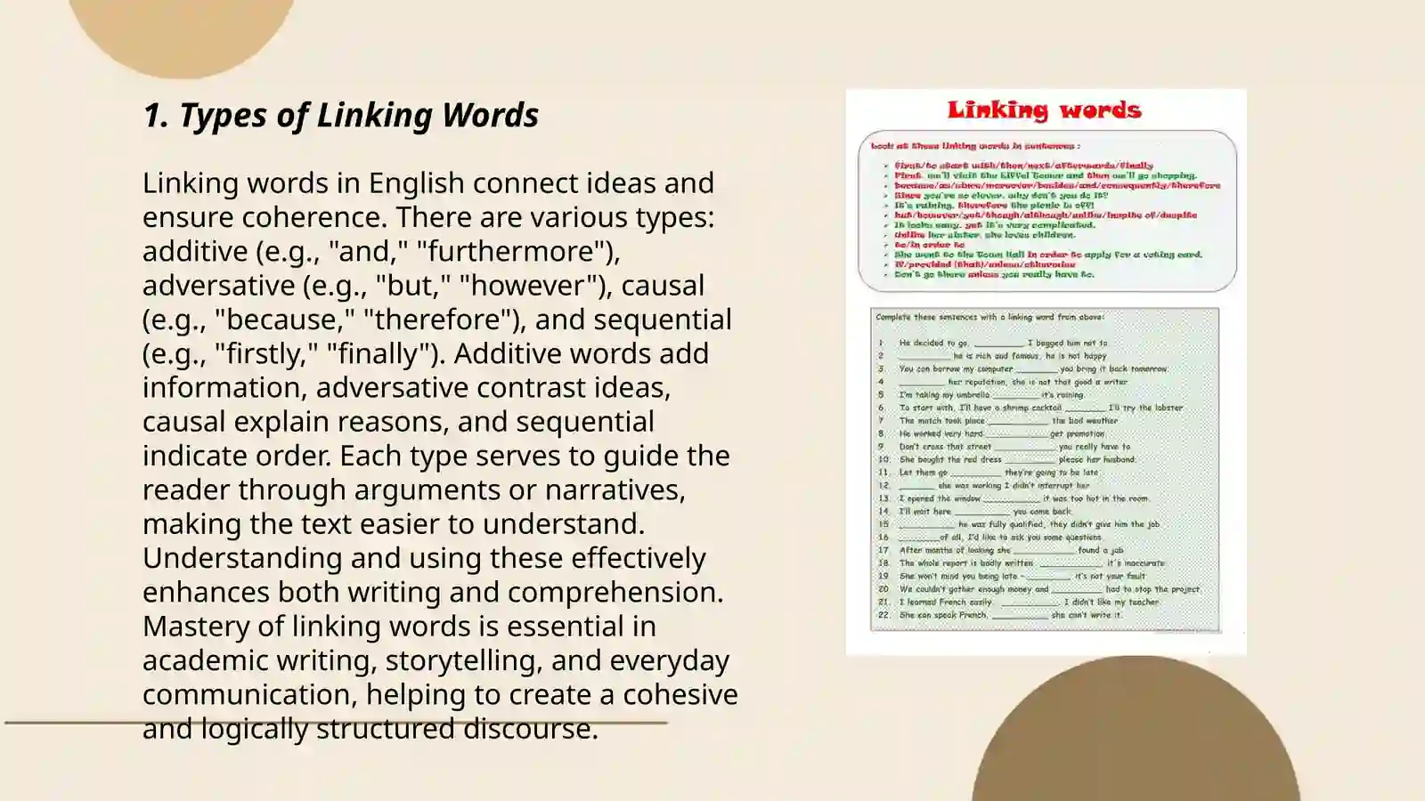 Linking words 3