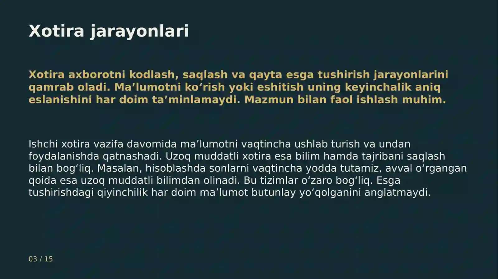 Diqqat va xotirani rivojlantirish usullari 3
