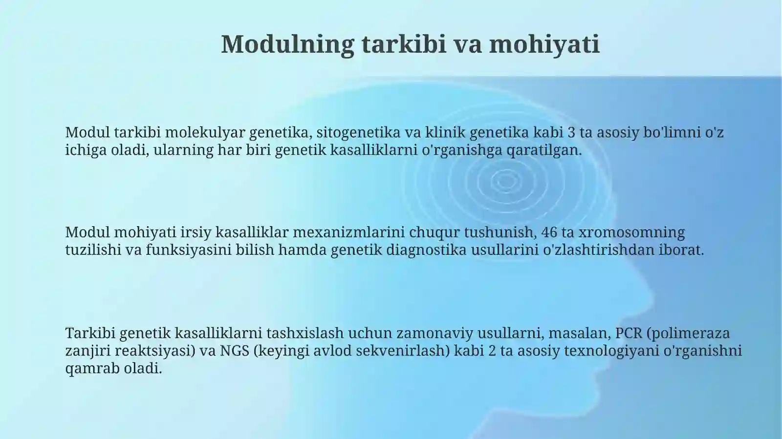 Tibbiy genetika moduli 3