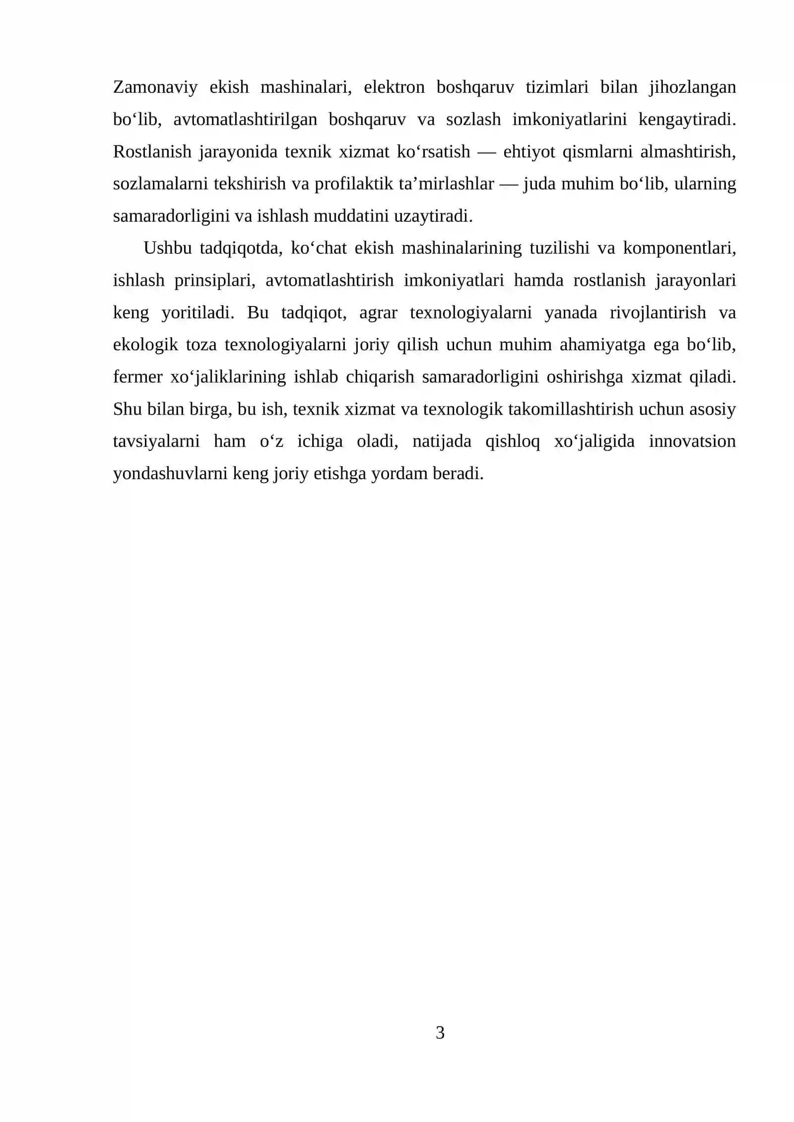 KOʻCHAT EKISH MASHINASI TUZILISHI, ISHLASHI VA ROSTLANISHLARI 3