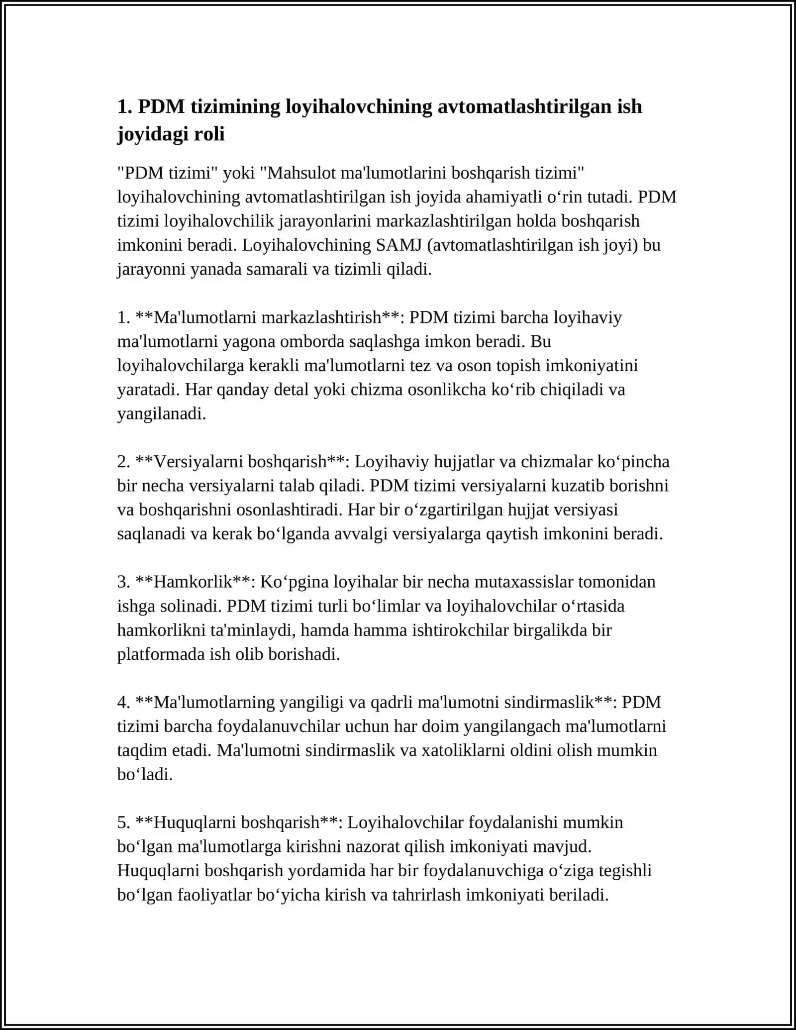 LOYIHALOVCHINING AVTOMATLASHTIRILGAN ISH JOYI (PDM TIZIMI BILAN) 3