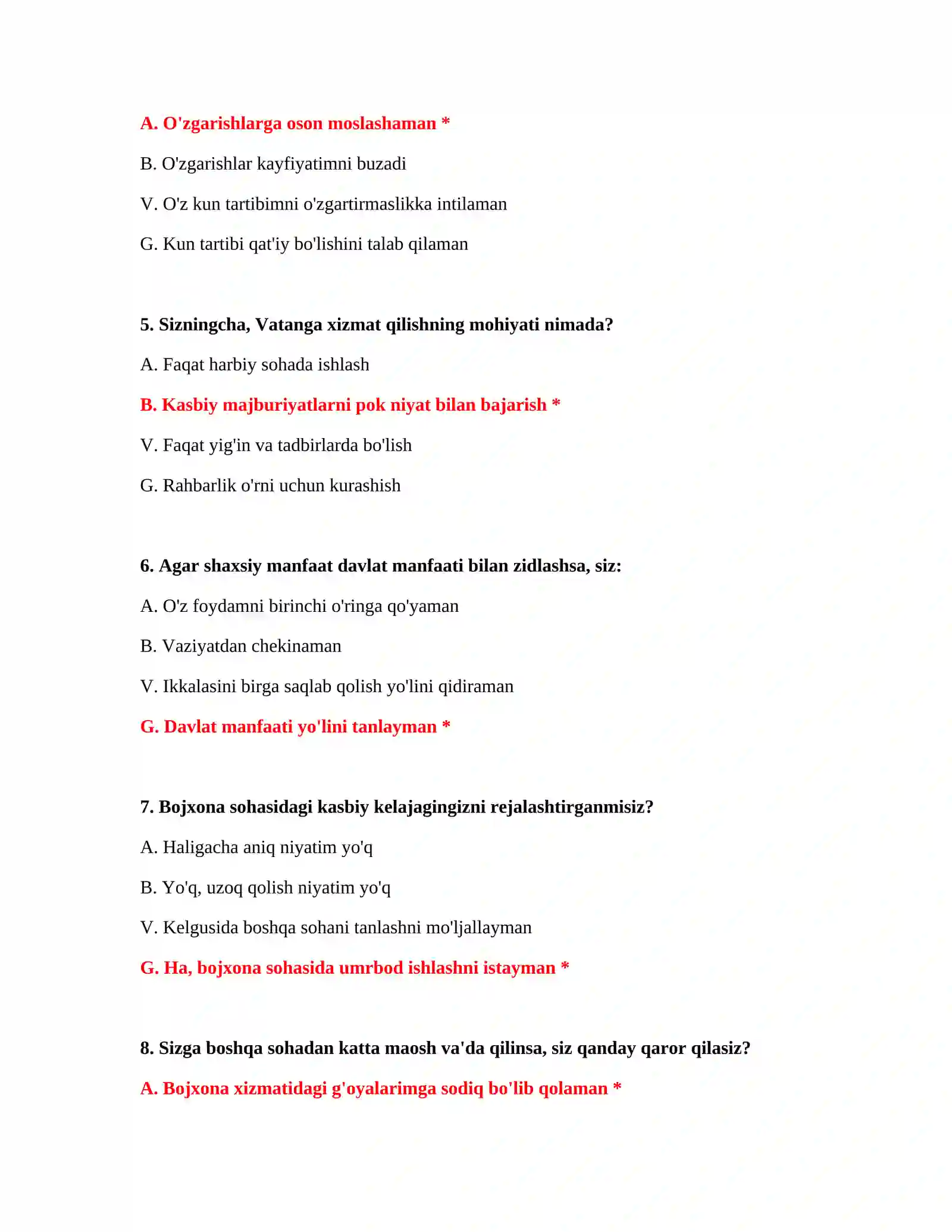 Bojxona testlari telegram 3