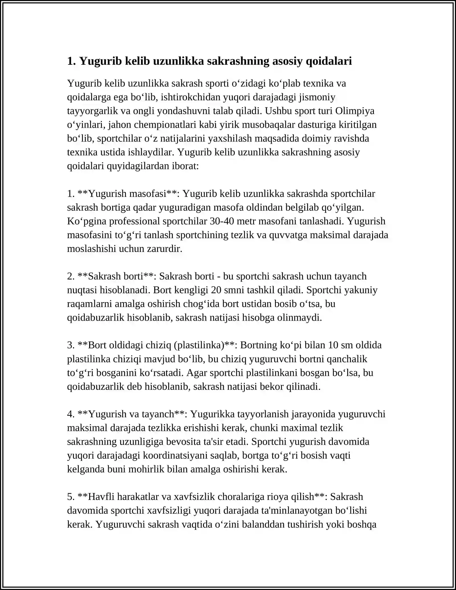 YENGIL ATLETIKA: YUGURIB KELIB UZUNLIKKA SAKRASH TEXNIKASINI OʻRGATISH 3