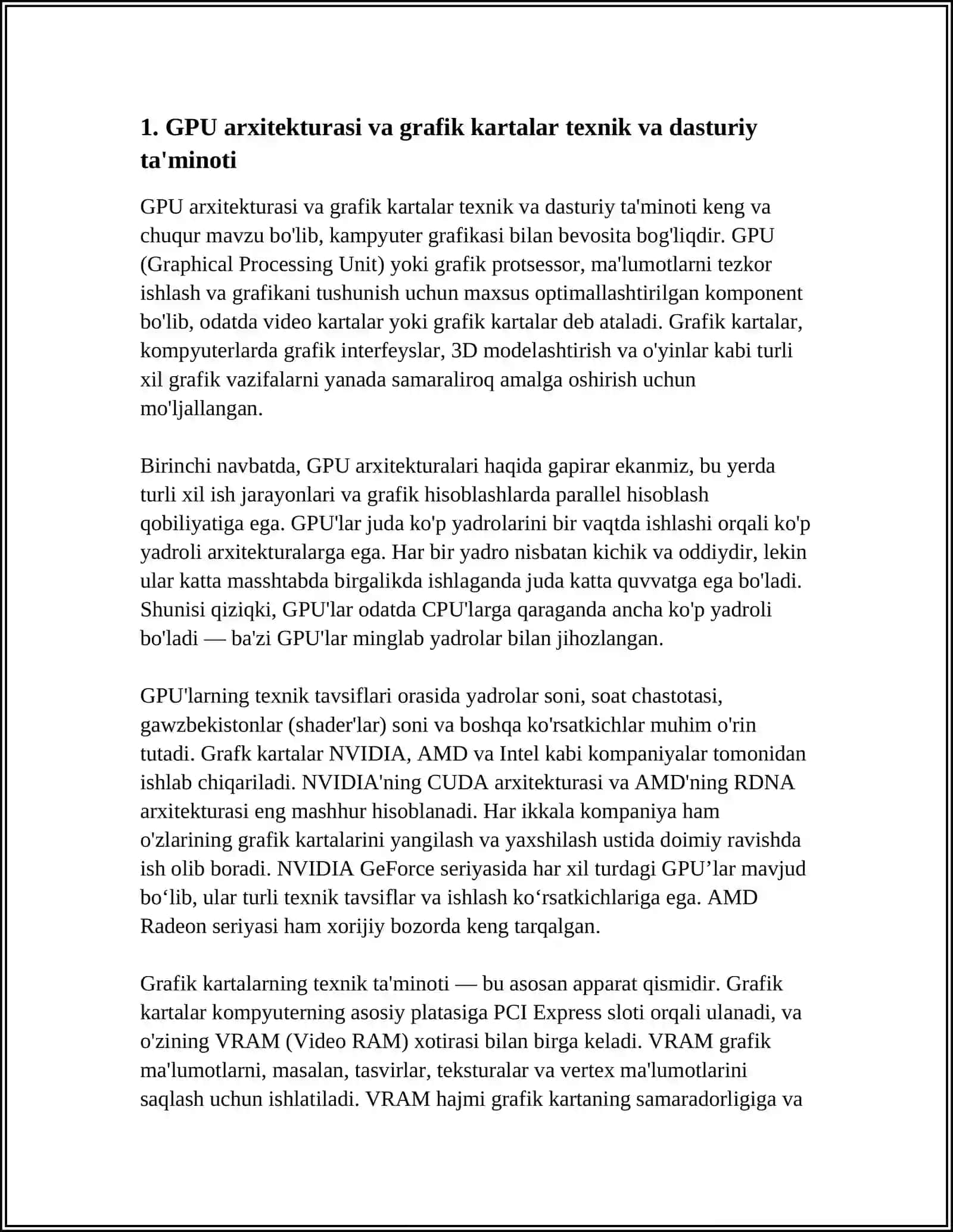 KAMPYUTER GRAFIKASINING TEXNIK DASTURIY TA'MINOT 3