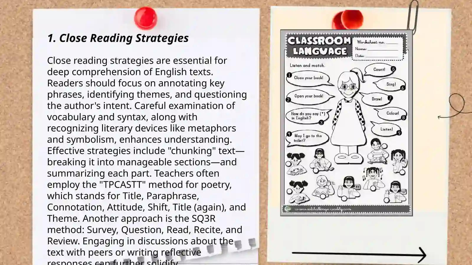 Classroom techniques and activities (for reading) 3