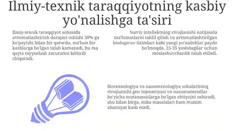 Kasbga yoʻnaltirishda fan-texnika taraqqiyoti bilan bogʻlanish 3