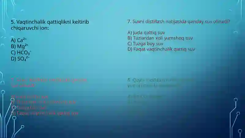 Kimyo Mustaqil ishtest 3