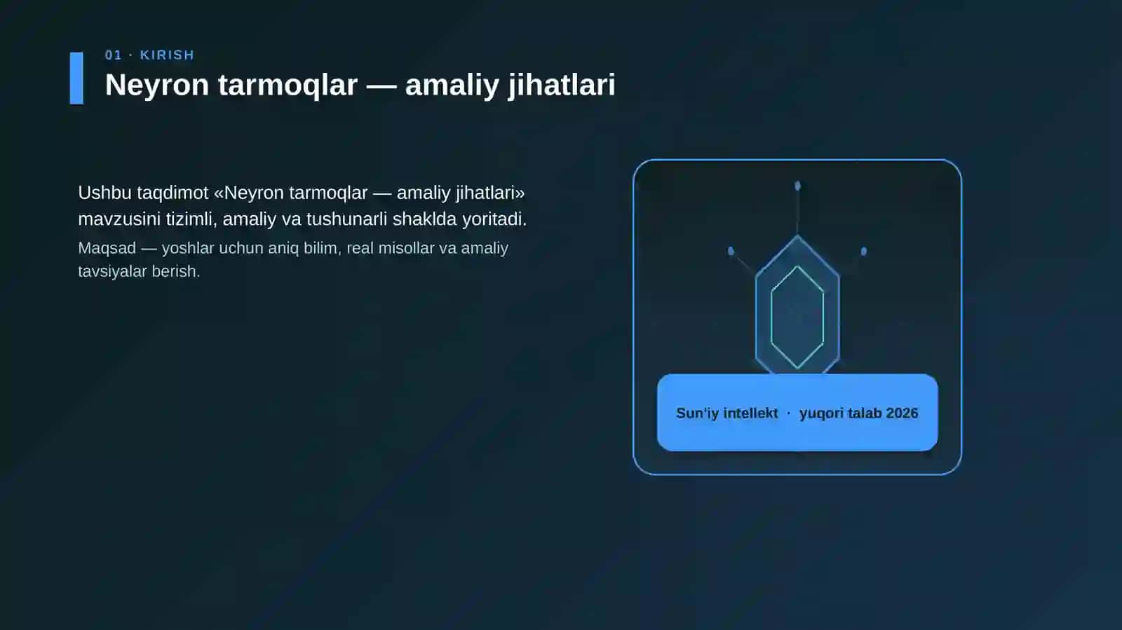 Neyron tarmoqlar — amaliy jihatlari 3