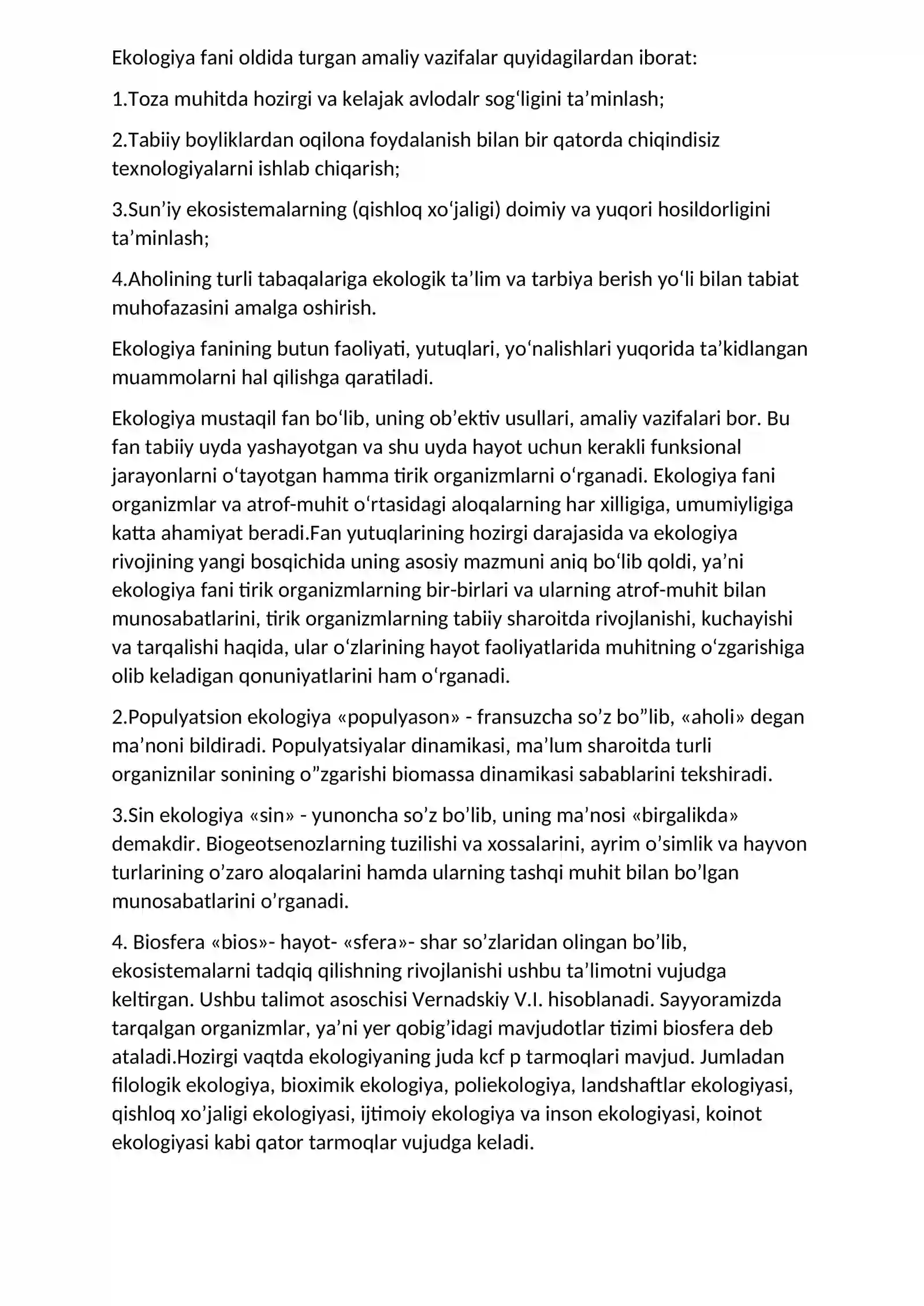 Ekologiya va Atrof Muhit Muhofazasi 3