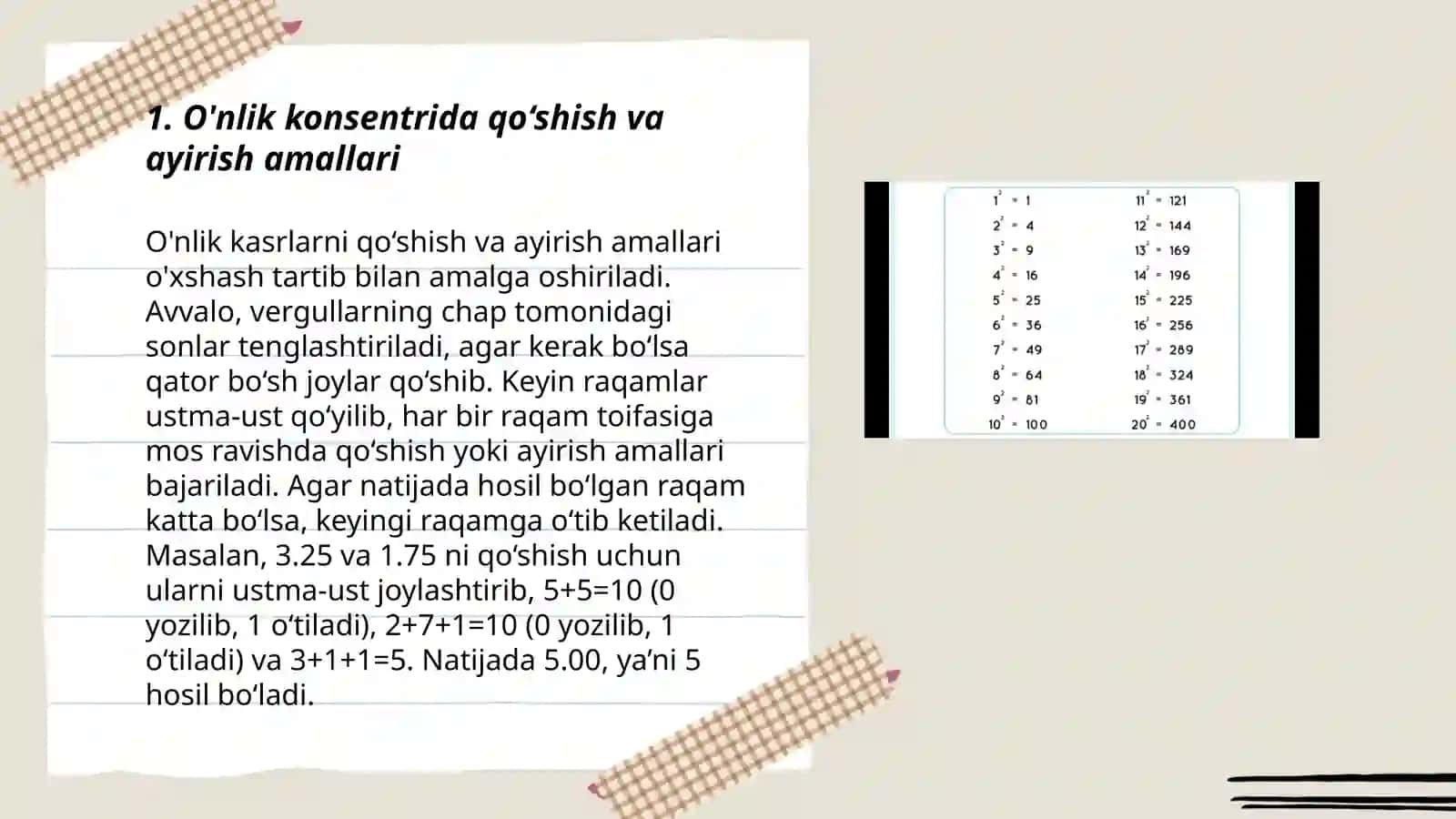 O‘nlik, yuzlik, minglik, ko‘p xonali sonlar konsentrida arifmetik amallarni o‘rgatish metodikasi 3