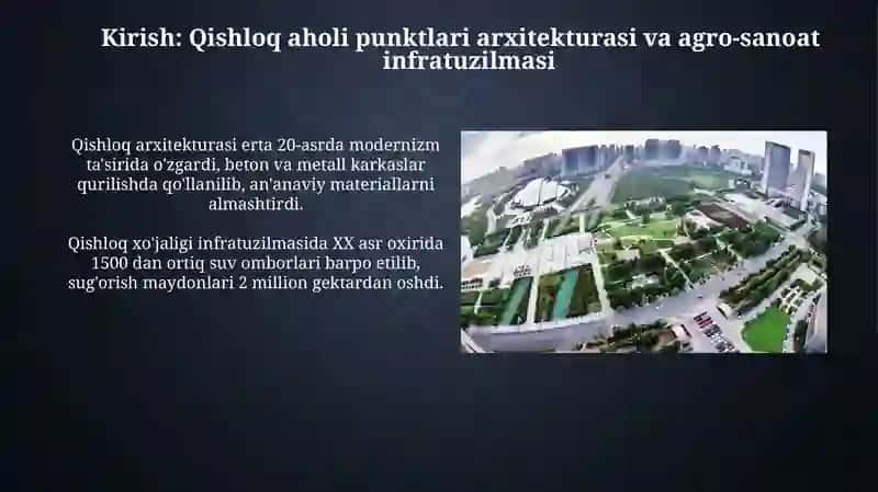 Qishloq aholi punktlari arxitekturasi va agro-sanoat infratuzilmasi 3