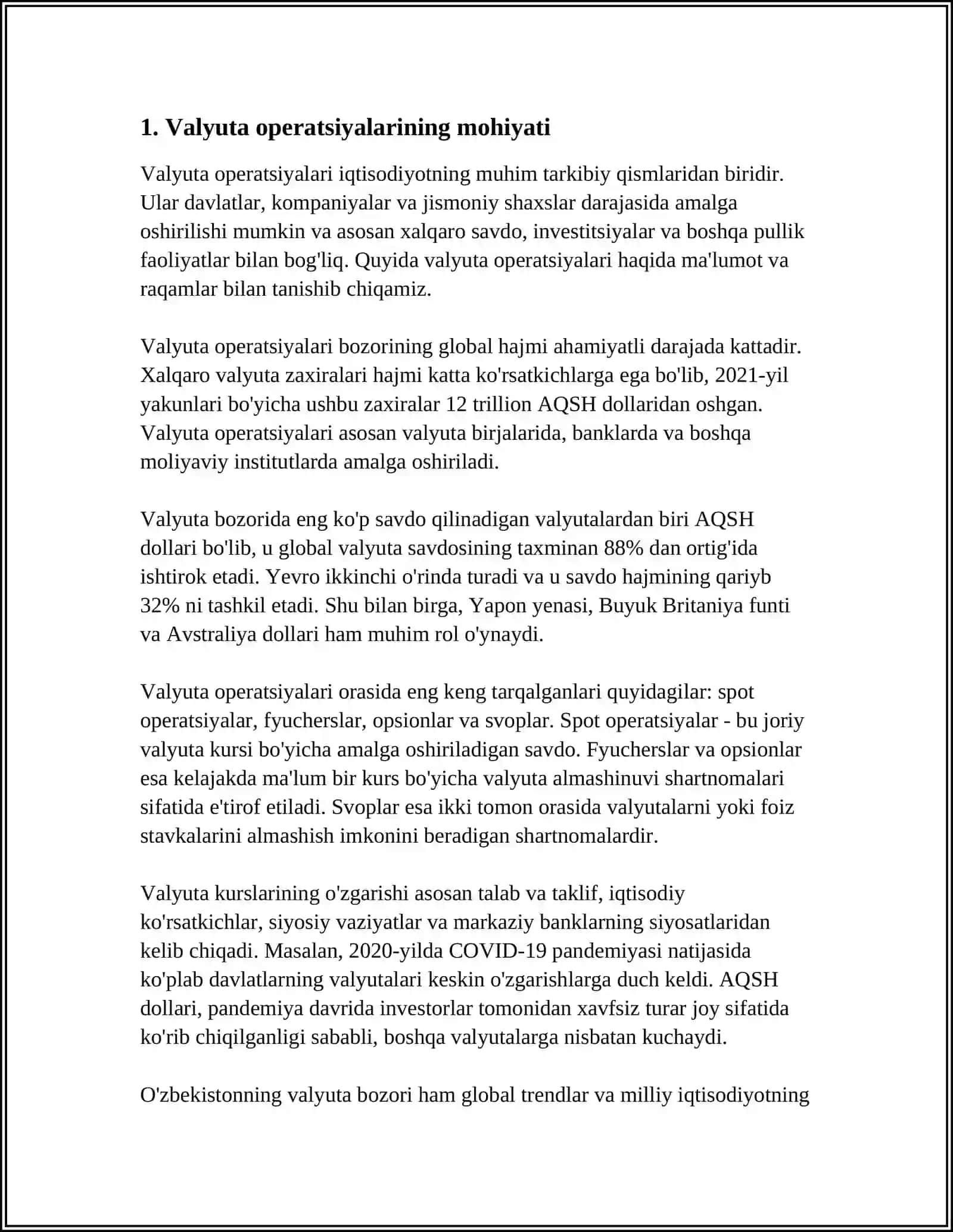 BANKLARDAGI MUDDATLI VALYUTA OPERATSIYALARINING HISOBI 3