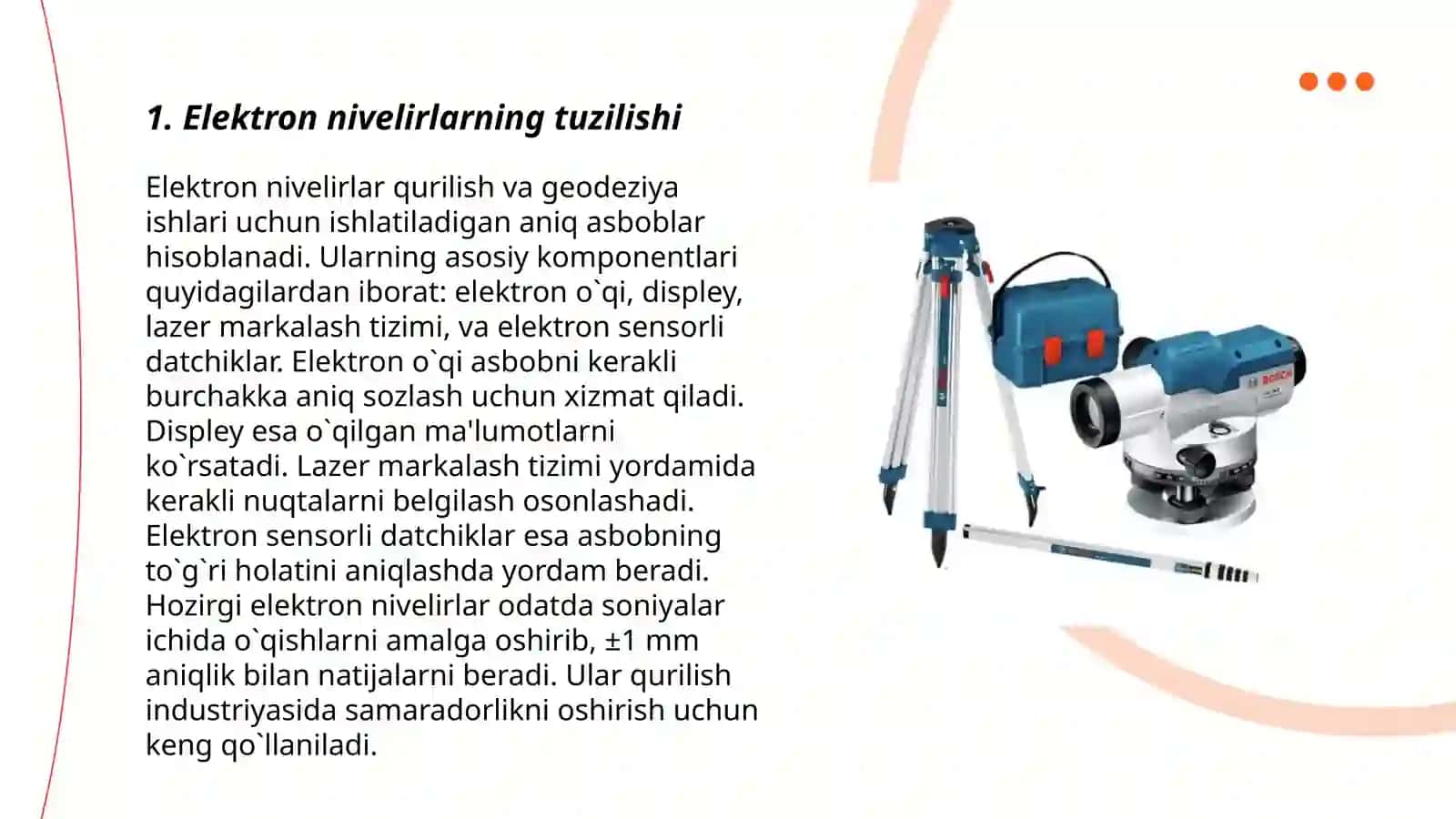 Elektron nivelirlarning tuzilishi va tekshirishi 3