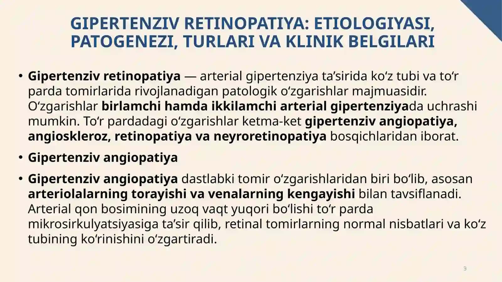 Gipertenziv retinopatiya: etiologiyasi, patogenezi, turlari va klinik belgilari 3