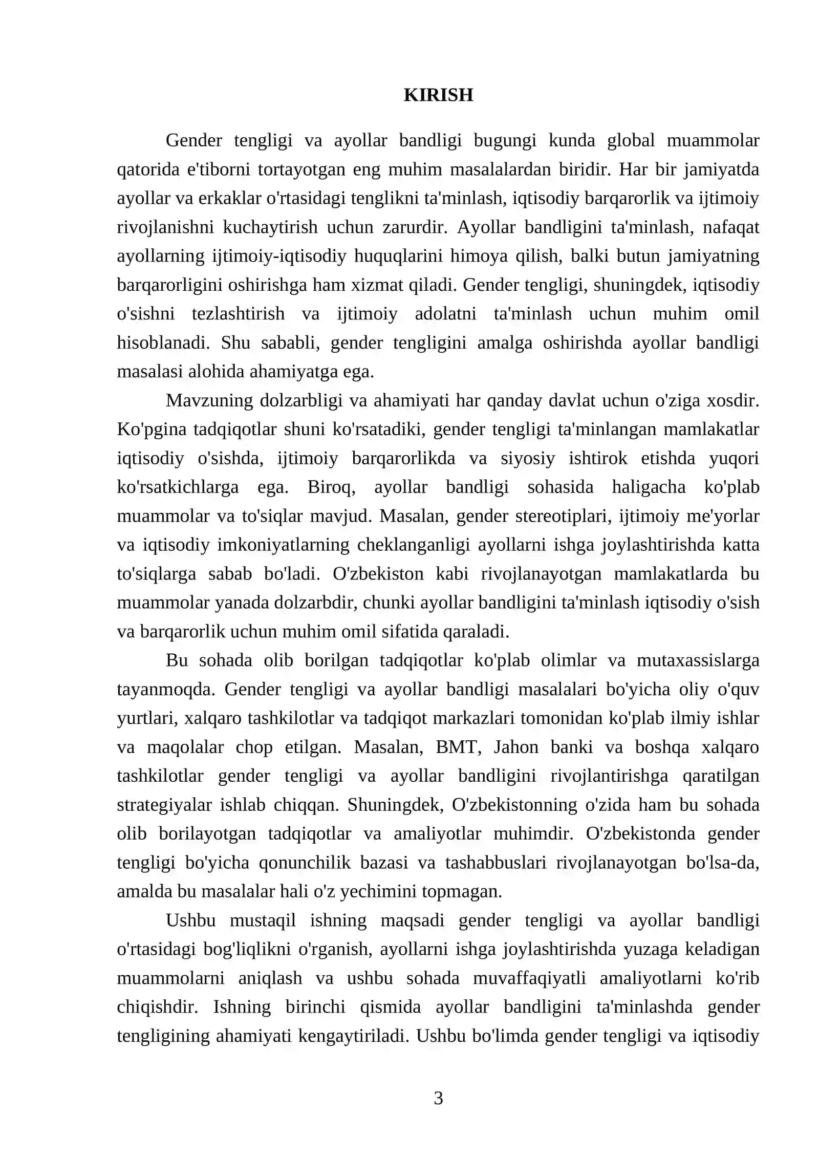 Gender tengligi va ayollar bandligi 3