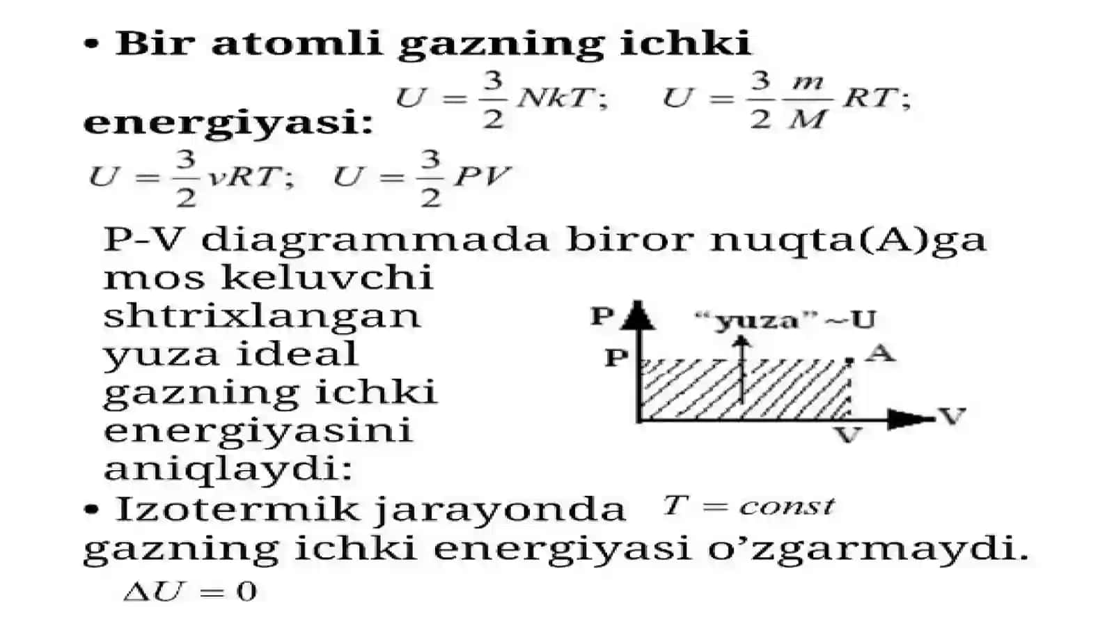 Izojarayonlarning Termodinamikani 3