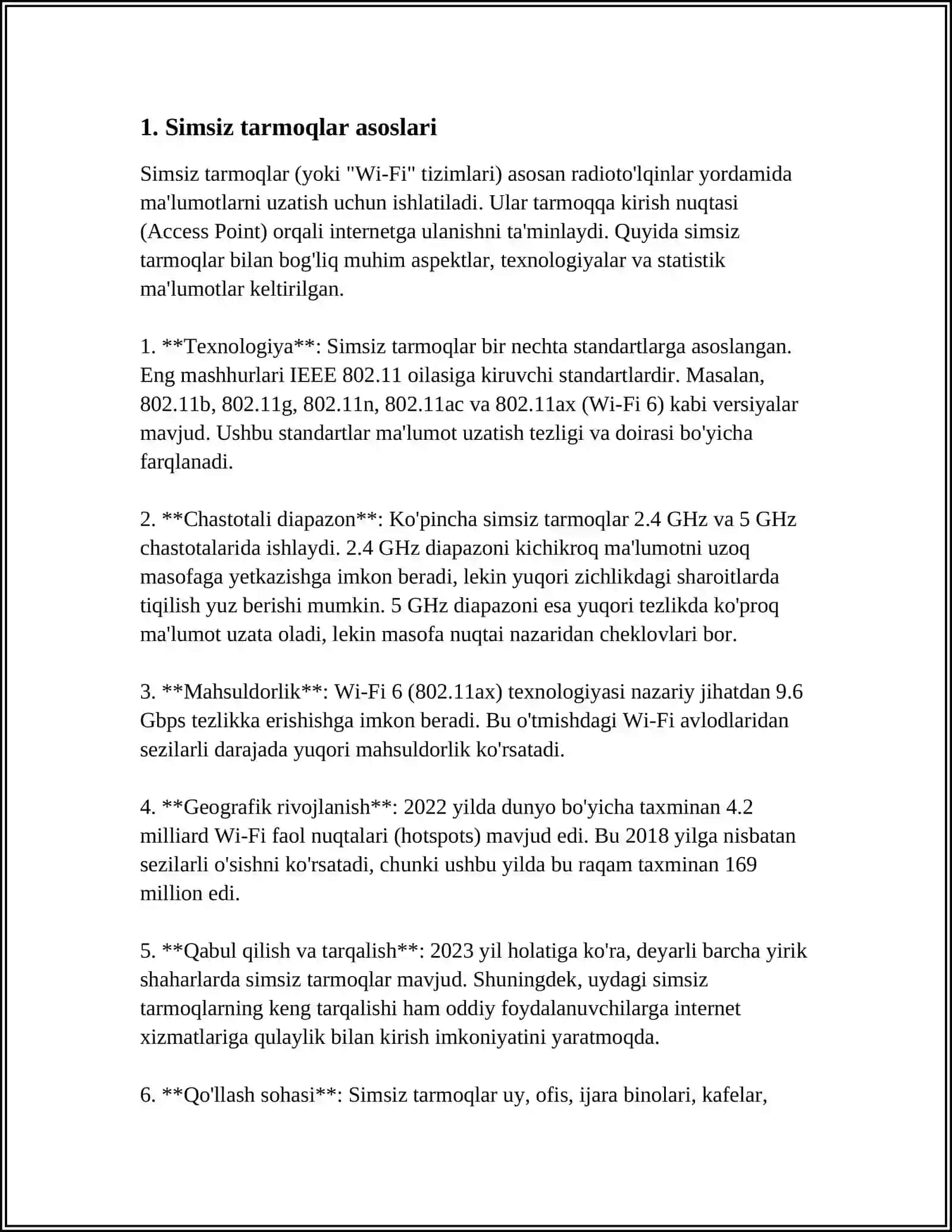 KABELNING TURLARI SIMSIZ TIZIMLAR 3