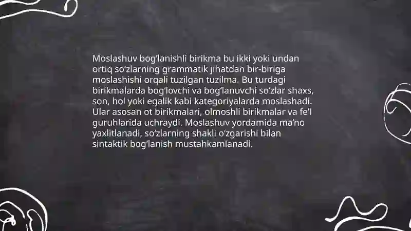 Moslashuv bog‘lanishli birikma 3