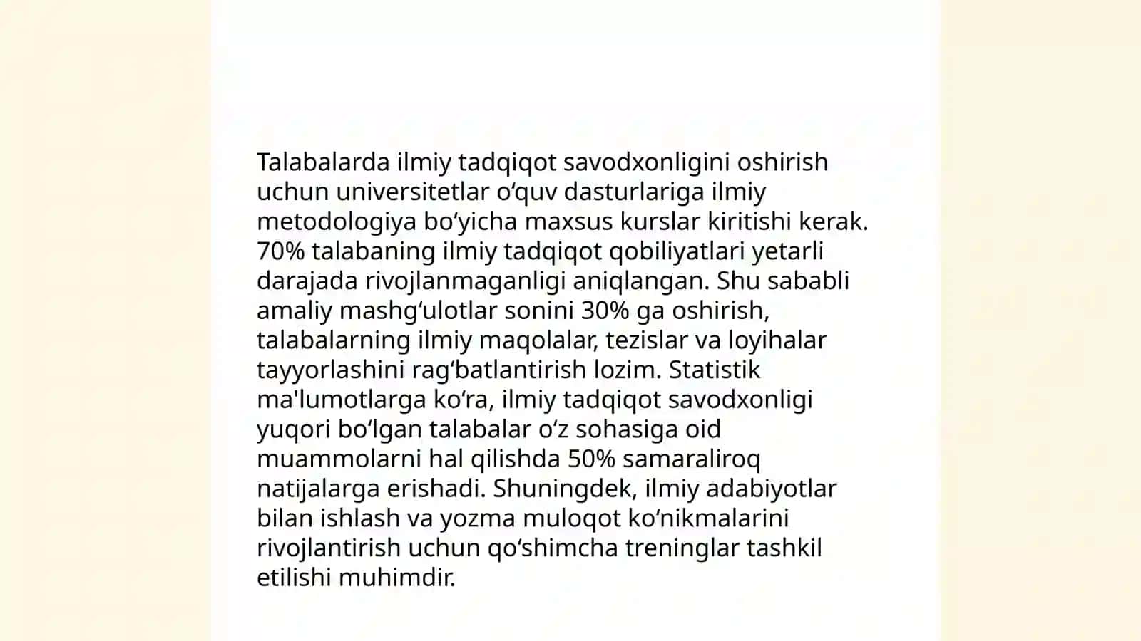 Talabalarda ilmiy tadqiqot savodxonligini oshirish 3