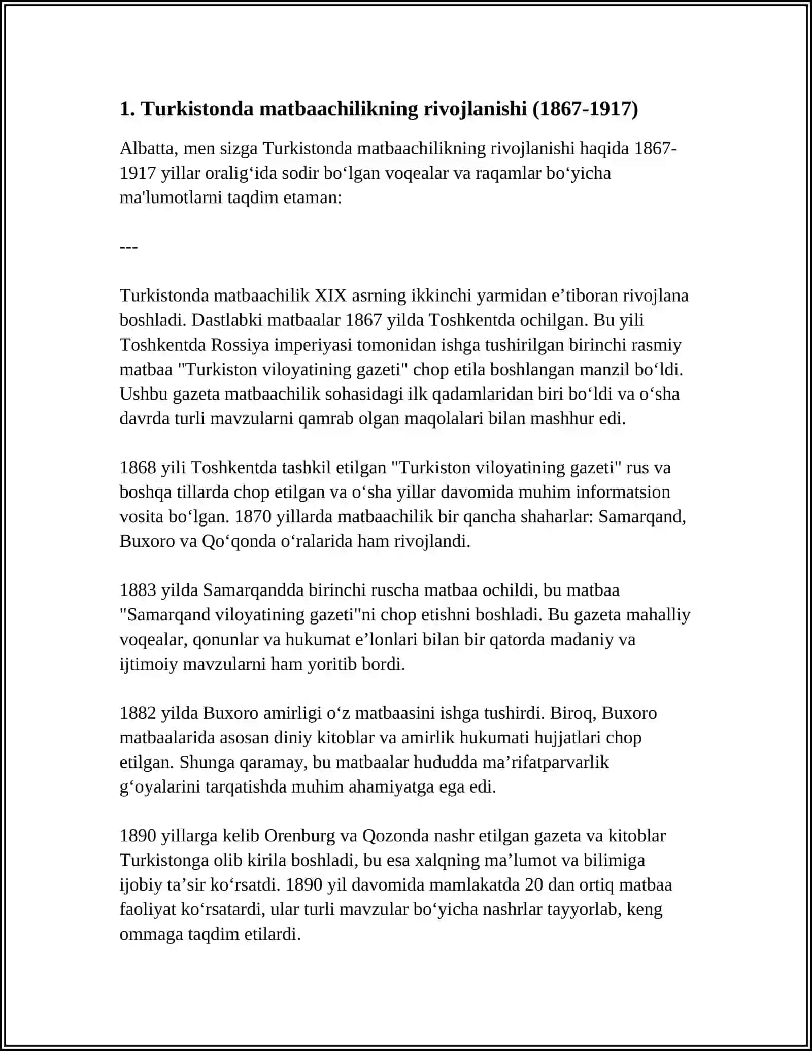 TURKISTONDA 1867-1917YILLARDA KITOBOT ISHI 3