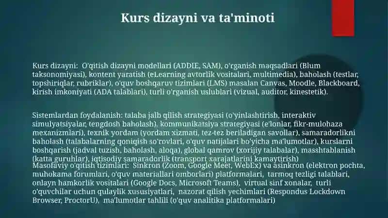 Masafaviy ta’lim tizimlari va uallardan foydalanish 3