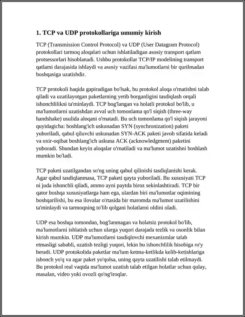 TCP VA UDP PROTOKOLLARI 3