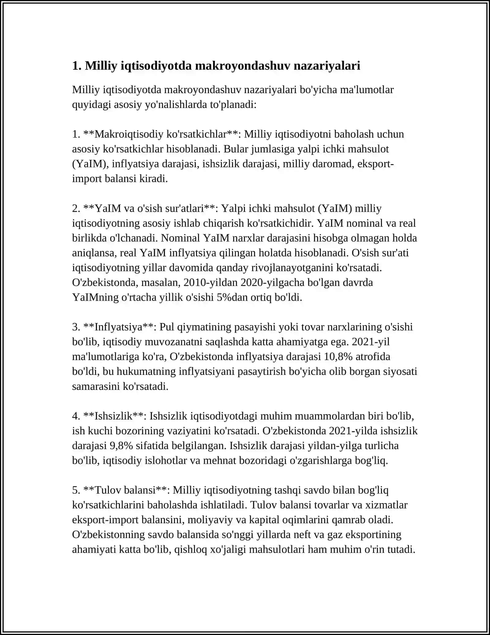 MILLIY IQTISODIYOT JARAYONLARINI BAHOLASHDA MAKROYONDASHUV 3
