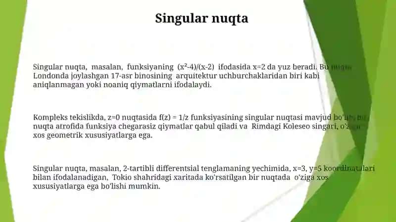 Singular nuqta va chegara nuqtalari 3