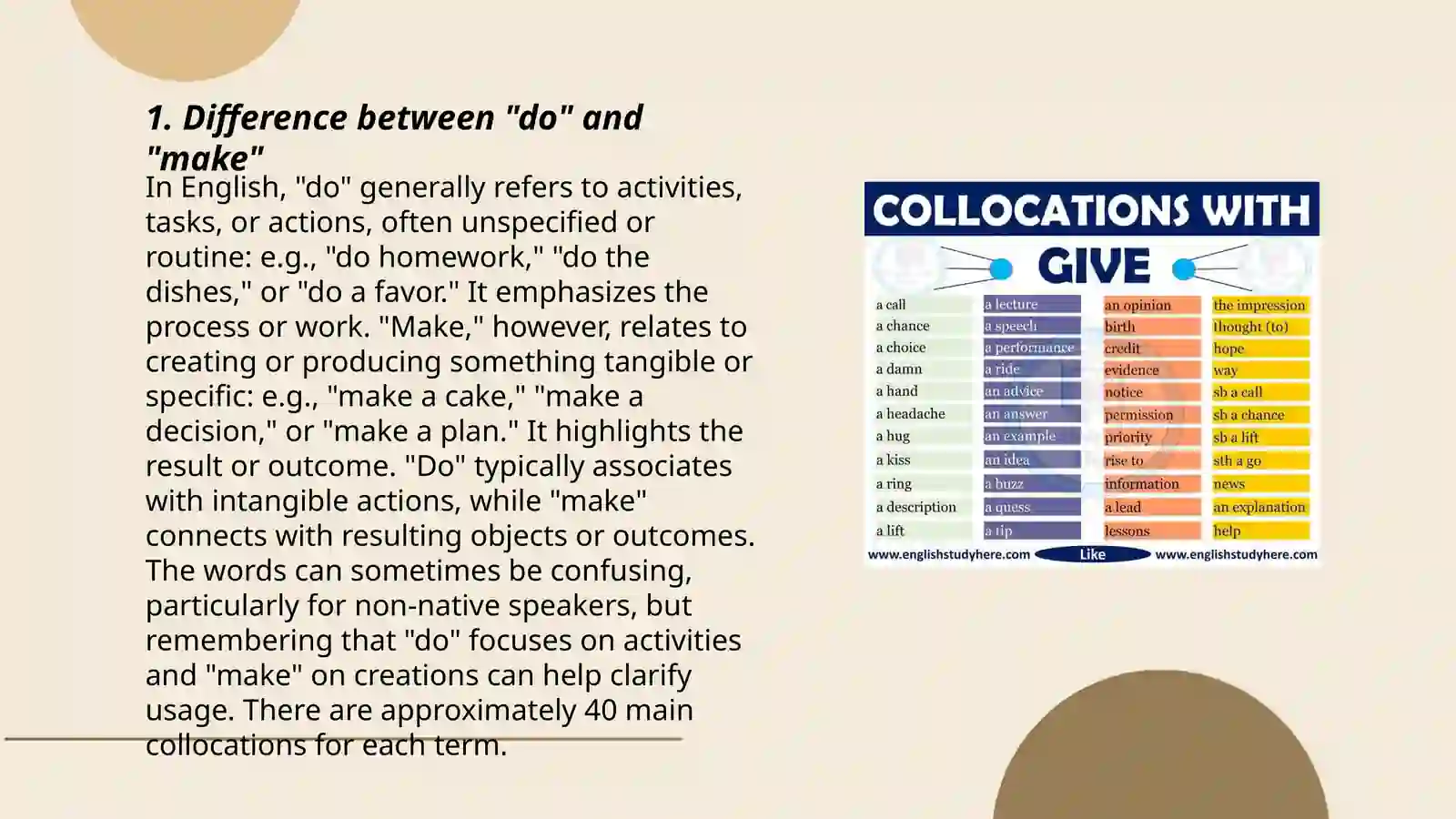 COLLOCATIONS WITH DO AND MAKE 3