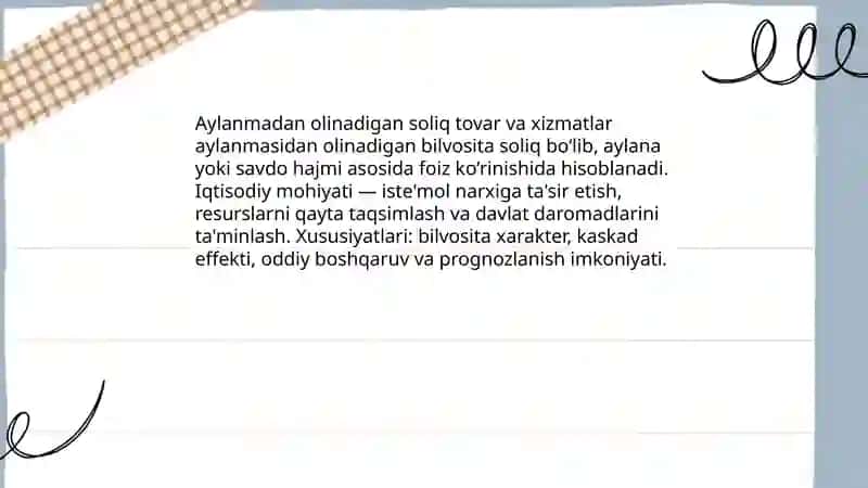 Aylanmadan olinadigan soliqning iqtisodiy va moliyaviy tahlili 3