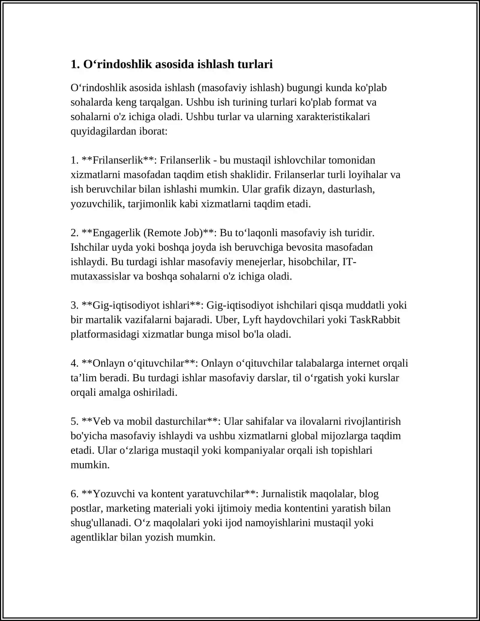 OʻRINDOSHLIK ASOSIDA ISHLAYDIGAN XODIMLAR BILAN HISOB -KITOBLAR HISOBINI AVTOMATLASHTIRISH 3
