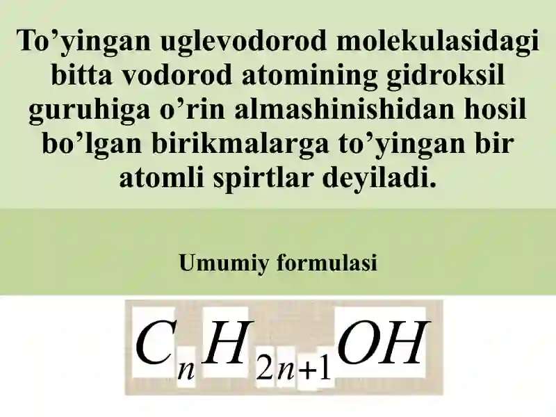 Gidroksi birikmalar. Spirtlar 3