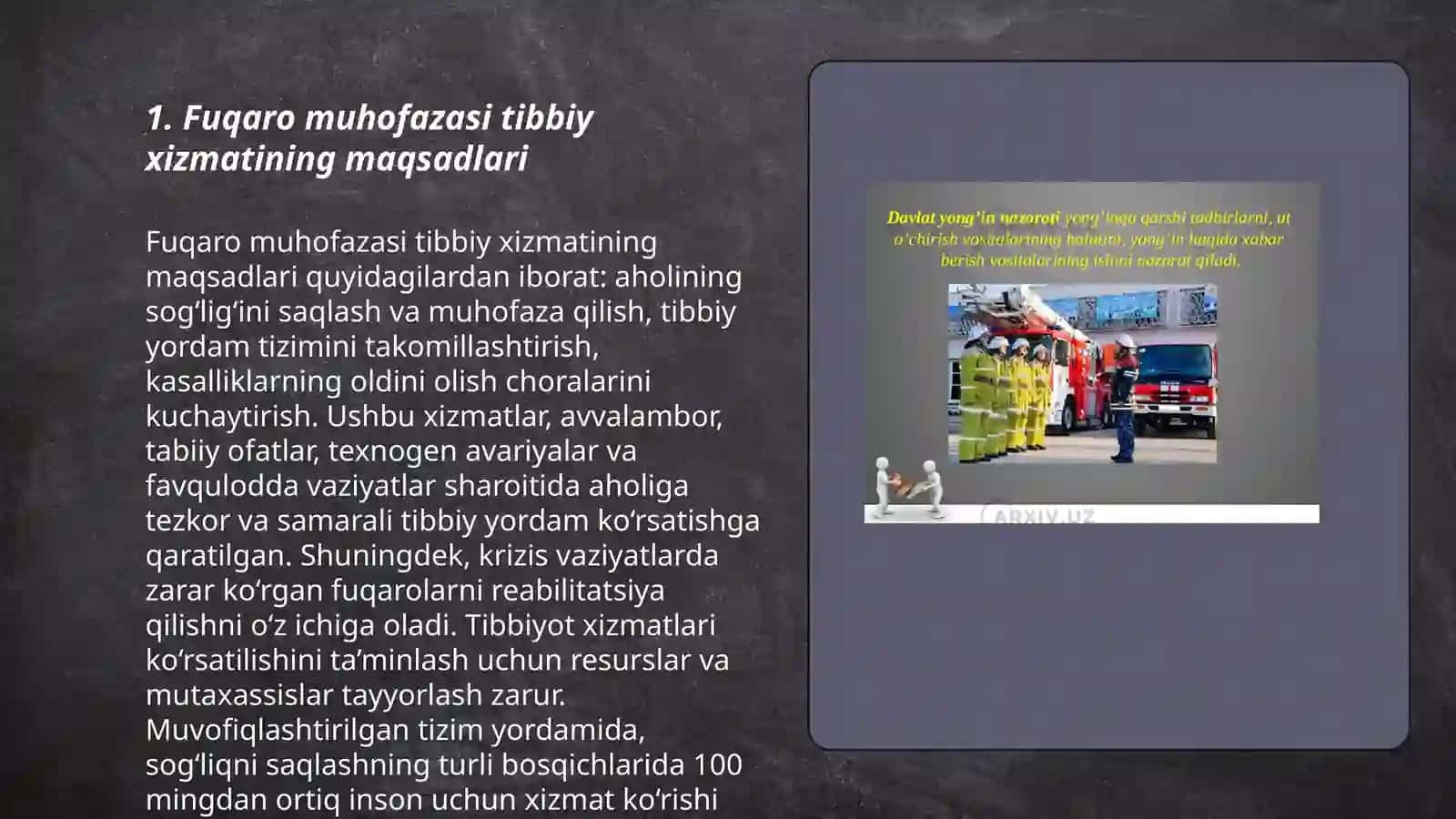 Fuqaro muhofazasi tibbiy xizmati tuzilmalarini tibbiy va boshqa mulklar bilan ta’minlash 3