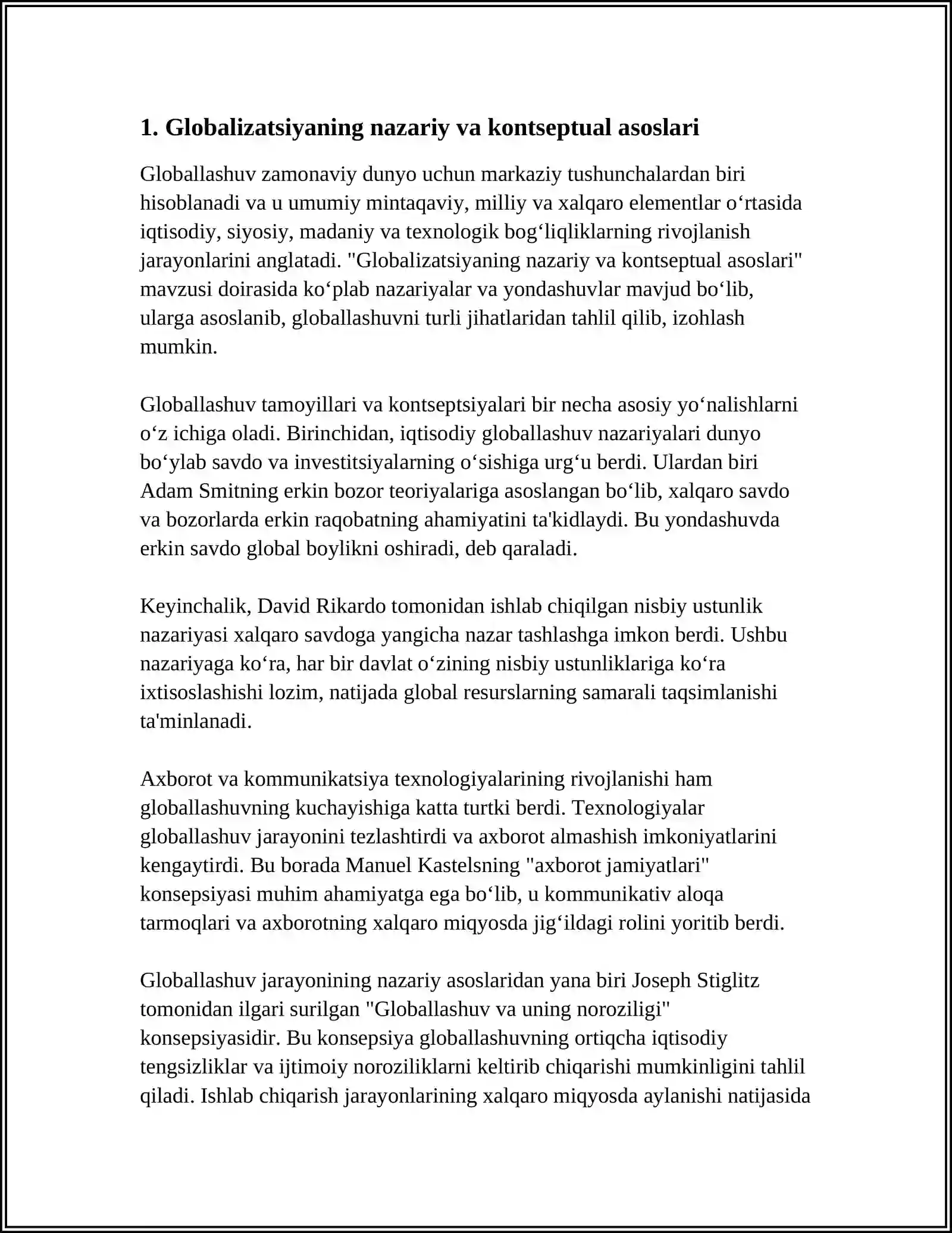 GLOBALLASHUV OMILLARI VA JAHON IQTISODIYOTINING RIVOJLANISH BOSQICHLARI 3