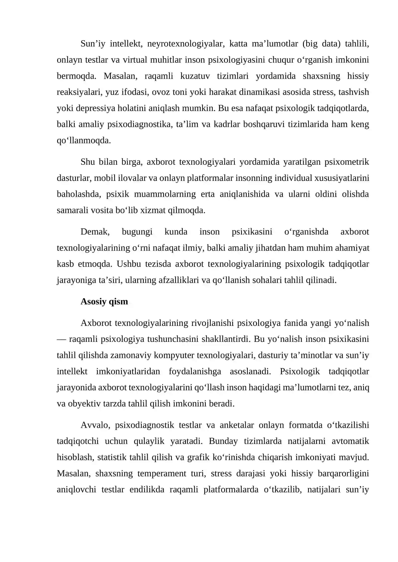 Axborot texnologiyalarining inson psixikasini o‘rganishdagi o‘rni 3