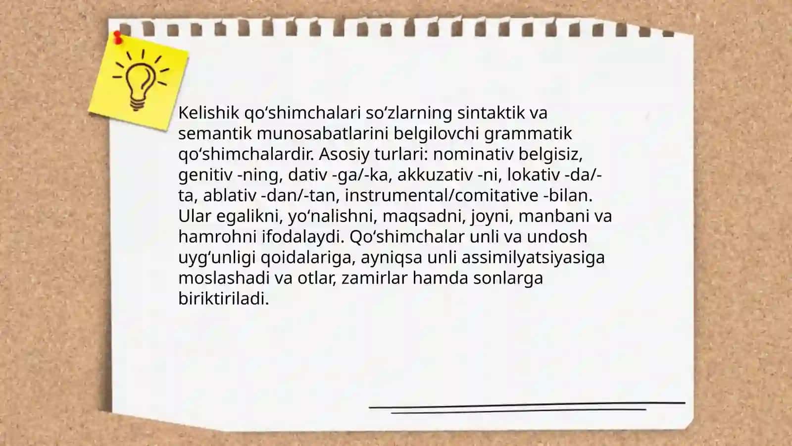 Kelishik qo'shimchalari va ularning belgisiz qo'llanilishi 3