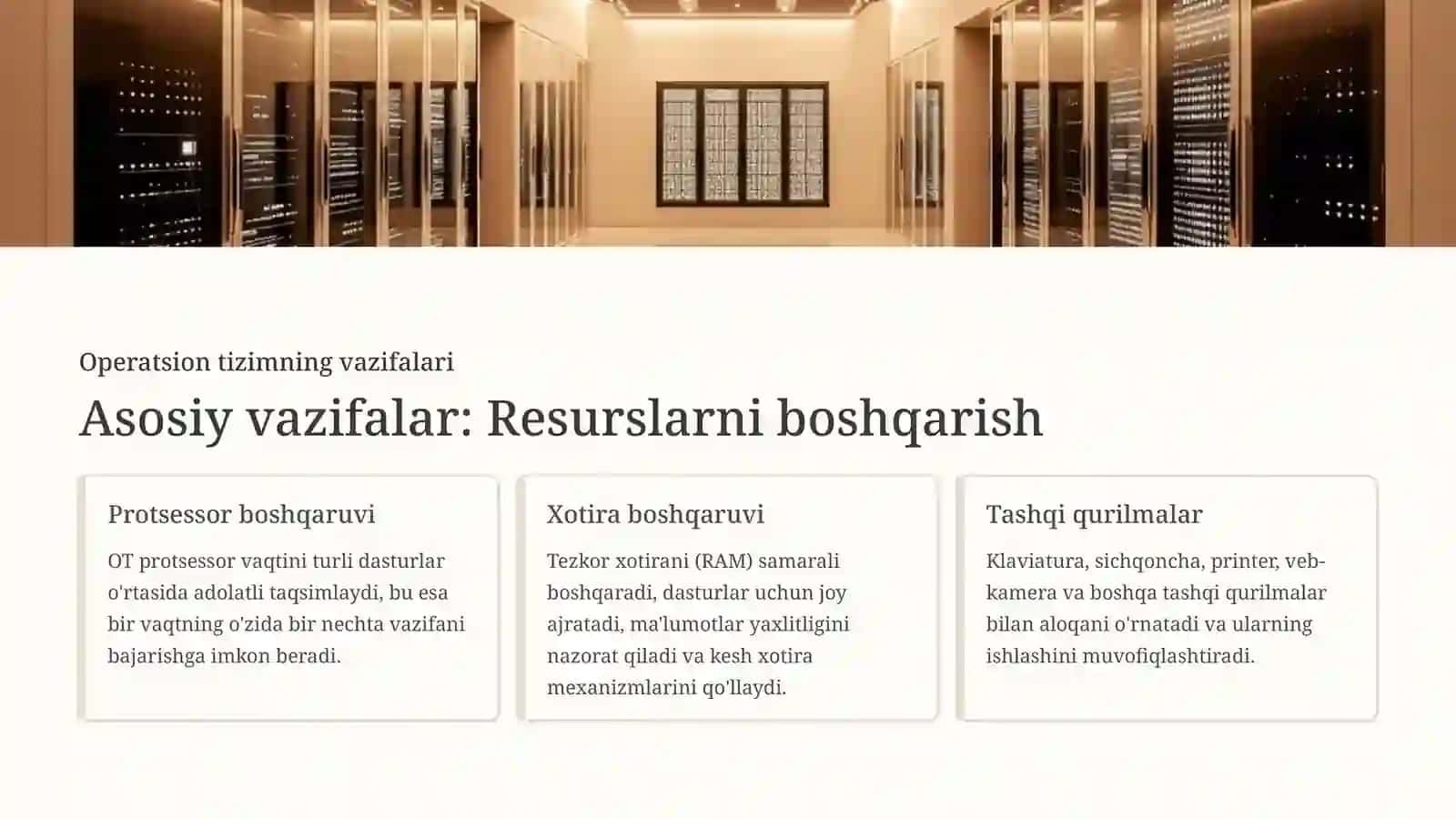 Operatsion tizimlarning vazifalari 3