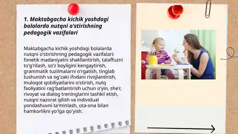 Maktabgacha kichik yoshdagi bolalar nutqini o’stirishning vazifalari,metodlari va vositalari 3