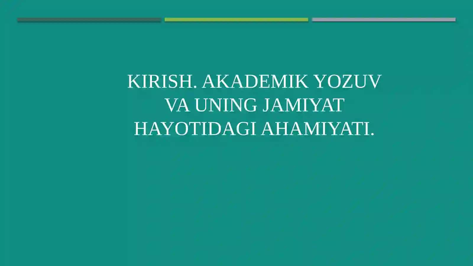 YOZISH VA TAQDIMOT QILISH KO‘NIKMALARI FANI 3